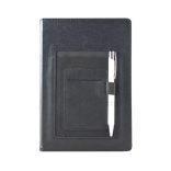 Agenda-datata-zilnic-cu-suport-pentru-telefon-Pastel-15-x-21-cm-Negru