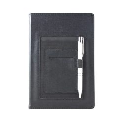 Agenda-datata-zilnic-cu-suport-pentru-telefon-Pastel-15-x-21-cm-Negru