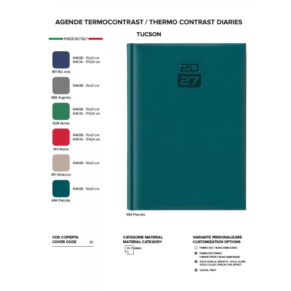 Agenda 2027 datata zilnic Tucson 17 x 24 cm - [Rosu]