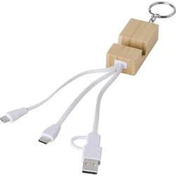   1015141-011 - Cablu de date cu breloc din bambus si suport pentru telefon - Sutton