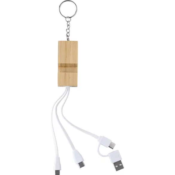 1015141-011 - Cablu de date cu breloc din bambus si suport pentru telefon - Sutton