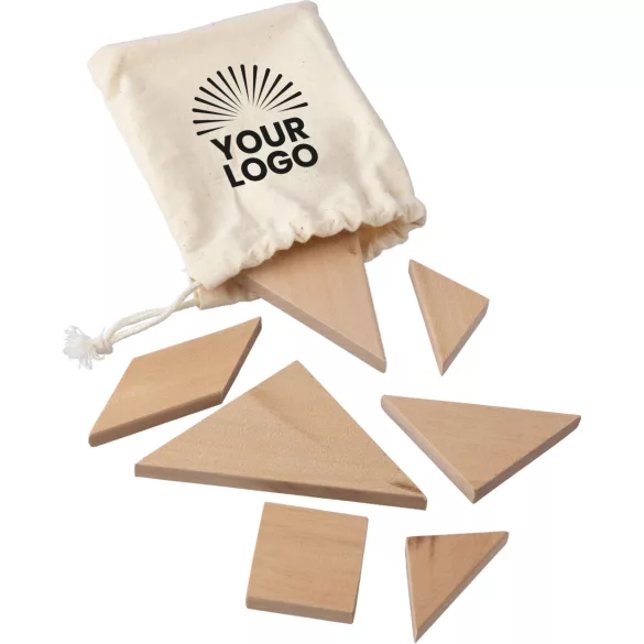 1097557-011 - Puzzle tangram din lemn natural - Ulrike