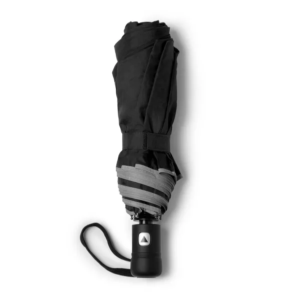 UM1159-O-umbrela-din-RPET-poliester-reciclat-cu-tesatura-pongee-190T-si-finisaj-cu-benzi-reflectorizante-reprezinta-o-optiune-durabila-si-sustenabila-pentru-a-va-proteja-de-ploaie-NIKOL-NEGRU