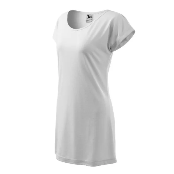 1230012-Tricou/rochie-pentru-dama-Love-Alb-MALFINI
