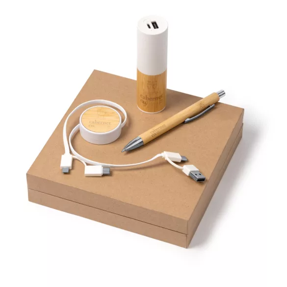 CR1503-Set-cadou-care-include-baterie-externa-si-cablu-3-in-1-si-pix-5000-mAh-FARGON-ALB
