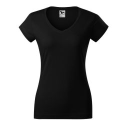 1620112-Tricou-pentru-dama-Fit-V-neck-Negru-MALFINI