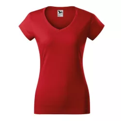 1620712-Tricou-pentru-dama-Fit-V-neck-Rosu-MALFINI