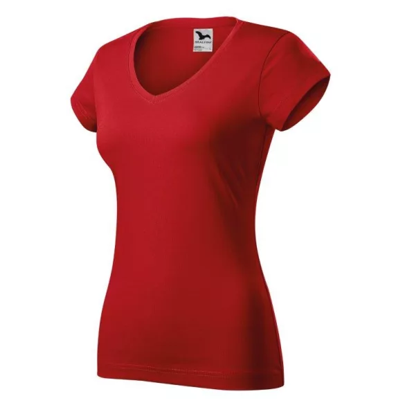 1620712-Tricou-pentru-dama-Fit-V-neck-Rosu-MALFINI