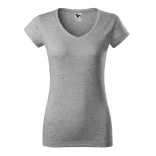 1621212-Tricou-pentru-dama-Fit-V-neck-Gri-inchis-MALFINI