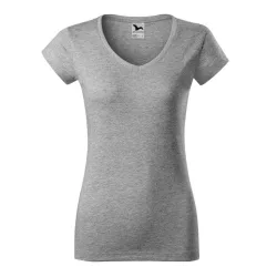 1621212-Tricou-pentru-dama-Fit-V-neck-Gri-inchis-MALFINI