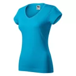 1624412-Tricou-pentru-dama-Fit-V-neck-Turcoaz-MALFINI