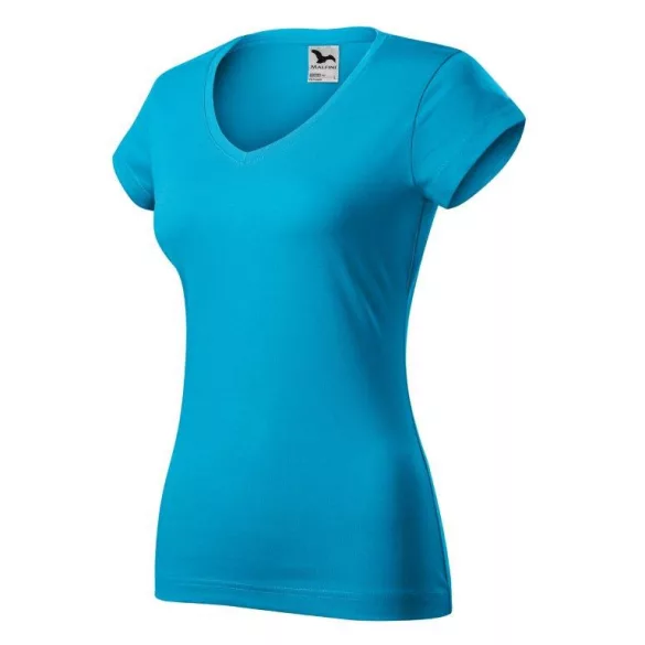 1624412-Tricou-pentru-dama-Fit-V-neck-Turcoaz-MALFINI
