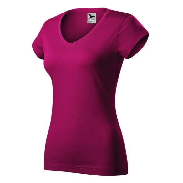 1624912-Tricou-pentru-dama-Fit-V-neck-Rosu-fucsie-MALFINI