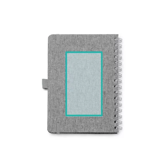 NB1626-Caiet-A5-cu-coperta-rigida-realizata-din-tesatura-reciclata-din-poliester-RPET-si-spirala-dubla-GARIN-GRI-MELANJ