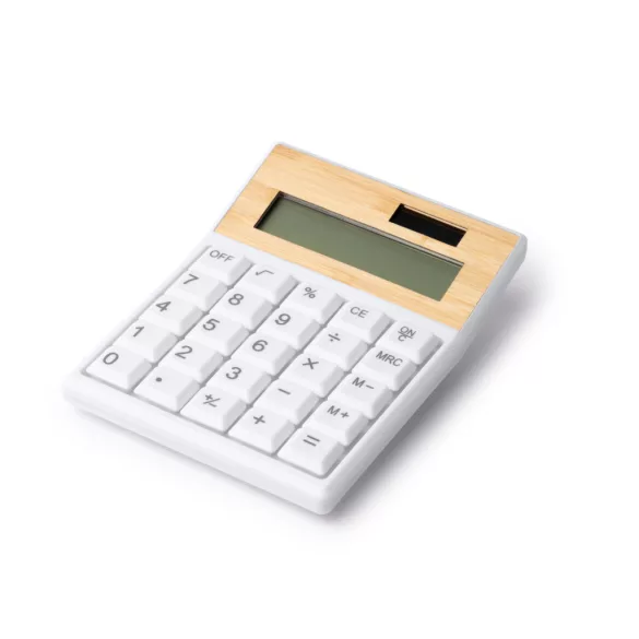 CL1717-Calculator-cu-8-cifre-din-ABS-reciclat-si-bambus-VEREX-ALB