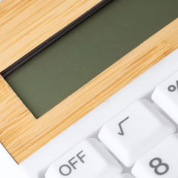 CL1717-Calculator-cu-8-cifre-din-ABS-reciclat-si-bambus-VEREX-ALB