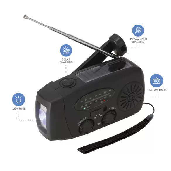 21983-019MK - Radio de urgenta multifunctional - Cartney - BLUE