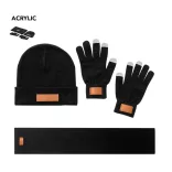 22007-MK - Set manusi, caciula si fular - Hibbert - BLACK