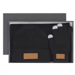 22007-MK - Set manusi, caciula si fular - Hibbert - BLACK