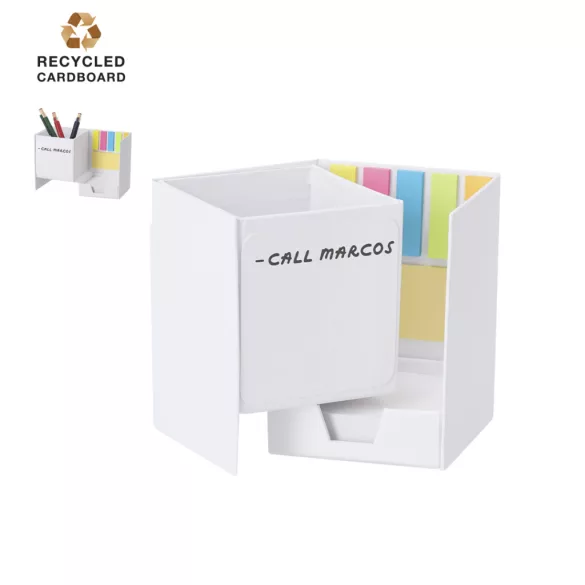 22197-MK - Suport pentru creioane Notepad Whiteboard - Persut - WHITE