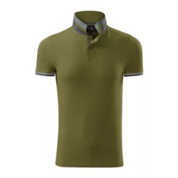   256A313 - Tricou polo pentru barbati - Collar Up - [Avocado green]