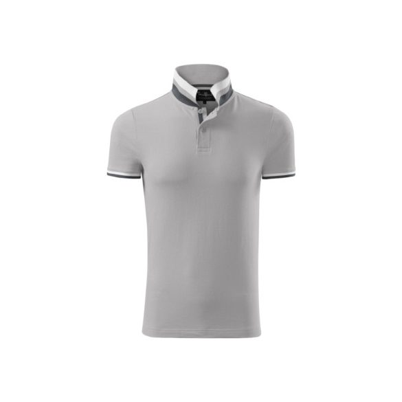 256A413 - Tricou polo pentru barbati - Collar Up - [Silver grey]