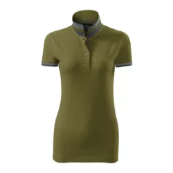   257A312 - Tricou polo pentru dama - Collar Up - [Avocado green]