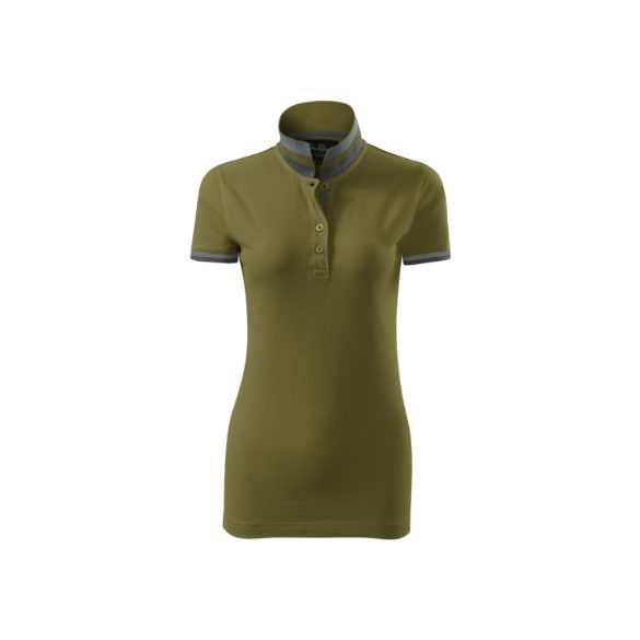 257A312 - Tricou polo pentru dama - Collar Up - [Avocado green]