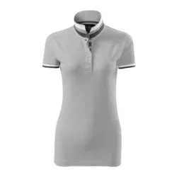   257A412 - Tricou polo pentru dama - Collar Up - [Silver grey]