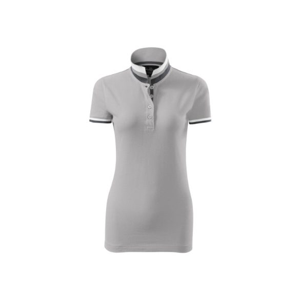 257A412 - Tricou polo pentru dama - Collar Up - [Silver grey]