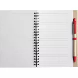 2715-024 - Notes din carton reciclat cu spira si pix - Stella - B6