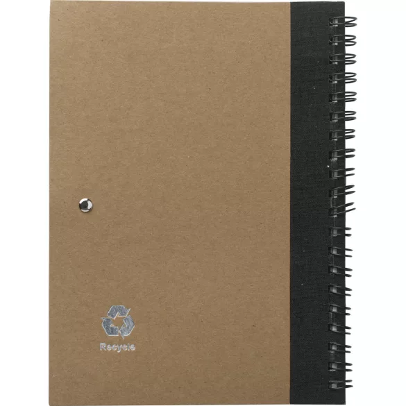 2715-024 - Notes din carton reciclat cu spira si pix - Stella - B6