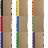 2715-024 - Notes din carton reciclat cu spira si pix - Stella - B6