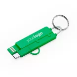 IA3009 - Breloc incarcator 3-in-1 din ABS - CRUX - ALB