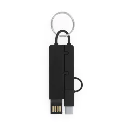 IA3009 - Breloc incarcator 3-in-1 din ABS - CRUX - NEGRU