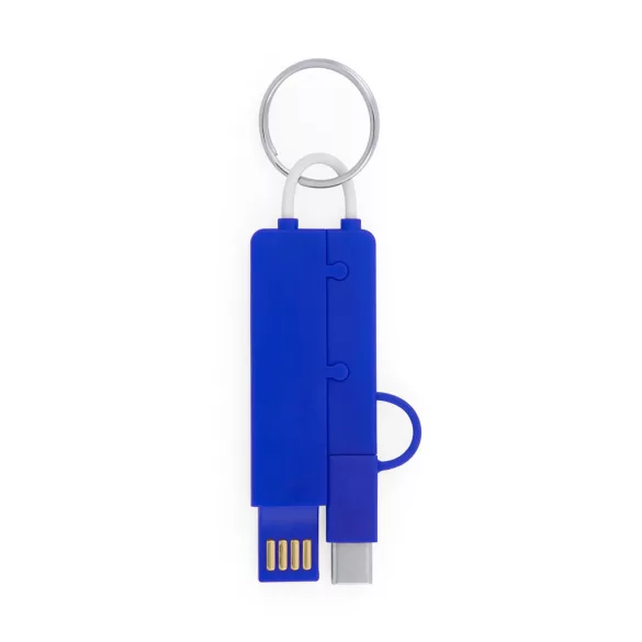 IA3009 - Breloc incarcator 3-in-1 din ABS - CRUX - ALBASTRU ROYAL