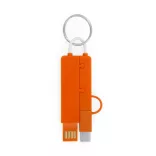 IA3009 - Breloc incarcator 3-in-1 din ABS - CRUX - PORTOCALIU