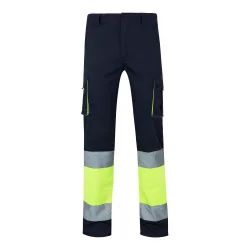   36021-204 - Pantaloni elastici cu buzunare multiple, in doua tonuri (240 g/m2), din bumbac (46%), EME (38%) si poliester (16%) - ZEUS LARGE - Velilla