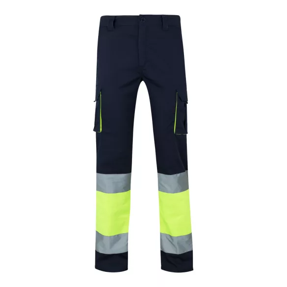 36021-204 - Pantaloni elastici cu buzunare multiple, in doua tonuri (240 g/m2), din bumbac (46%), EME (38%) si poliester (16%) - ZEUS LARGE - Velilla