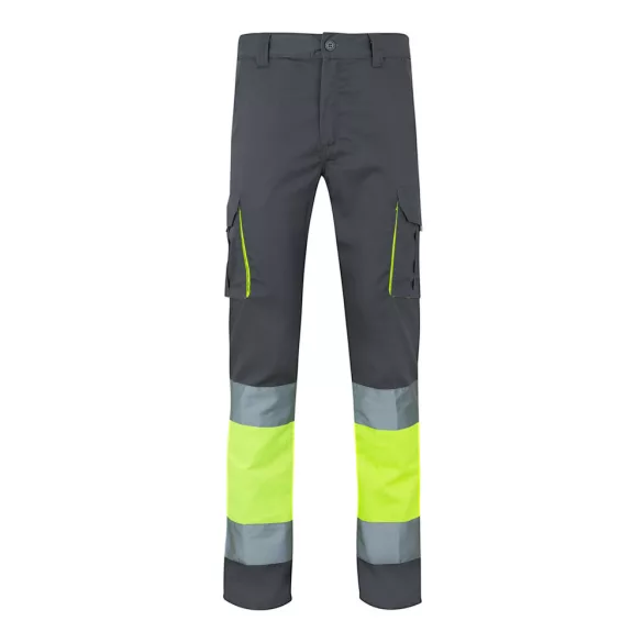 36021-207 - Pantaloni elastici cu buzunare multiple, in doua tonuri (240 g/m2), din bumbac (46%), EME (38%) si poliester (16%) - ZEUS LARGE - Velilla