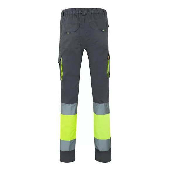 36021-207 - Pantaloni elastici cu buzunare multiple, in doua tonuri (240 g/m2), din bumbac (46%), EME (38%) si poliester (16%) - ZEUS LARGE - Velilla