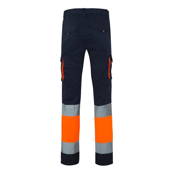 36021-214 - Pantaloni elastici cu buzunare multiple, in doua tonuri (240 g/m2), din bumbac (46%), EME (38%) si poliester (16%) - ZEUS LARGE - Velilla