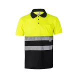 36063-203 - Tricou polo bicolor bird-eye (160g/m2) cu maneci scurte, din poliester (100%) - CUPID - Velilla