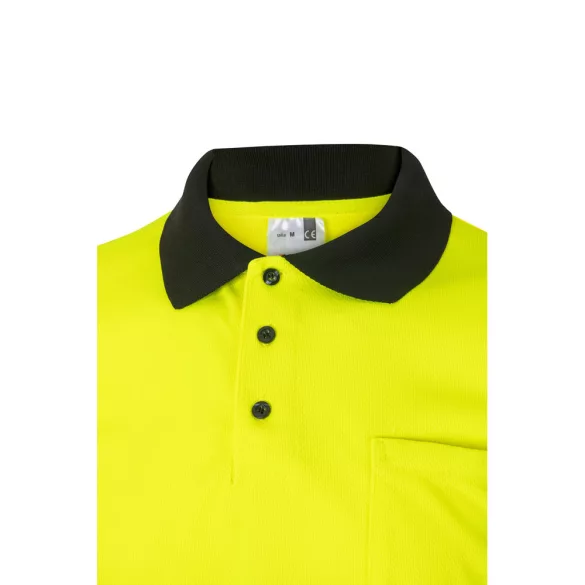 36063-203 - Tricou polo bicolor bird-eye (160g/m2) cu maneci scurte, din poliester (100%) - CUPID - Velilla