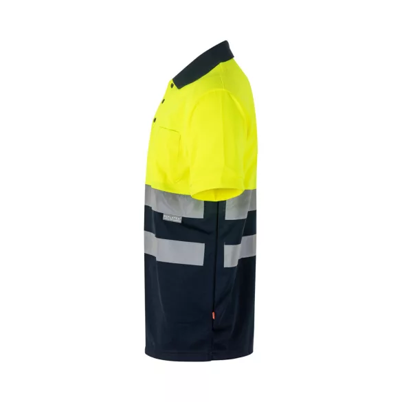 36063-204 - Tricou polo bicolor bird-eye (160g/m2) cu maneci scurte, din poliester (100%) - CUPID - Velilla