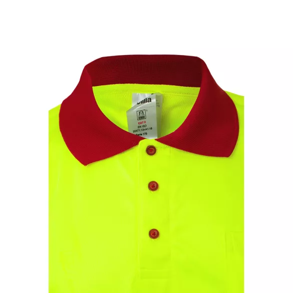 36063-205 - Tricou polo bicolor bird-eye (160g/m2) cu maneci scurte, din poliester (100%) - CUPID - Velilla
