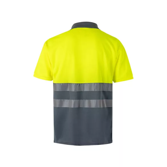 36063-207 - Tricou polo bicolor bird-eye (160g/m2) cu maneci scurte, din poliester (100%) - CUPID - Velilla