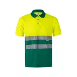 36063-209 - Tricou polo bicolor bird-eye (160g/m2) cu maneci scurte, din poliester (100%) - CUPID - Velilla
