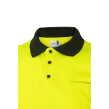 36065-203 - Tricou polo bicolor bird-eye (160g/m2) cu maneci scurte, din poliester (100%) - CUPID LARGE - Velilla