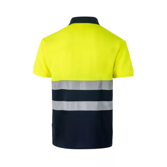 36065-204 - Tricou polo bicolor bird-eye (160g/m2) cu maneci scurte, din poliester (100%) - CUPID LARGE - Velilla